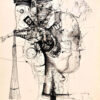 Razmišljanje, crtež, tuš na papiru, 1968. 100×70 cm